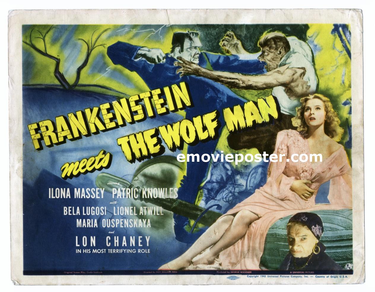 "Frankenstein contro l'uomo lupo" poster