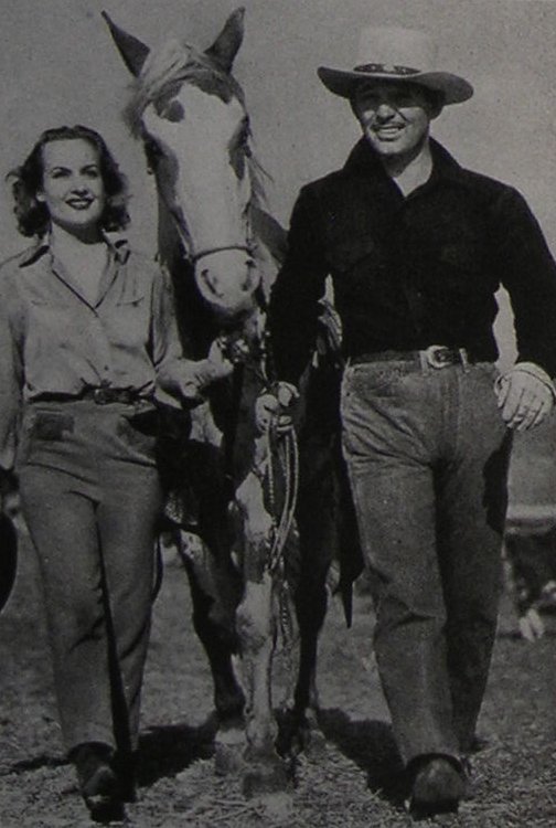 con Clark Gable nel ranch di Encino